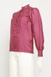 1980 s Burgundy Silk Preowned Puff Sleeve Blouse Discount